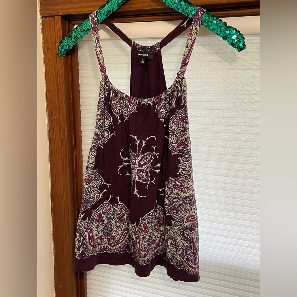 Express purple handkerchief tank top soft small